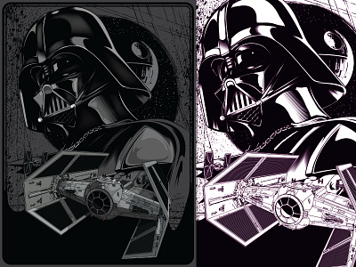 Darth Vader adobe illustrator darkside darth vader poster strawars tshirt vector