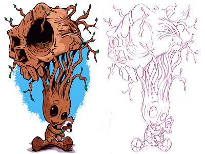 Groot adobe babygroot disney groot guardiansofthegalaxy illustrator sketch vector