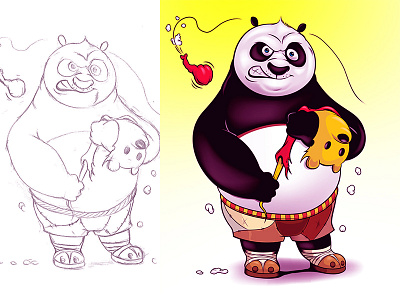 Kufupanda adobe digitalart disneyart illustration kufupanda vector winniethepooh