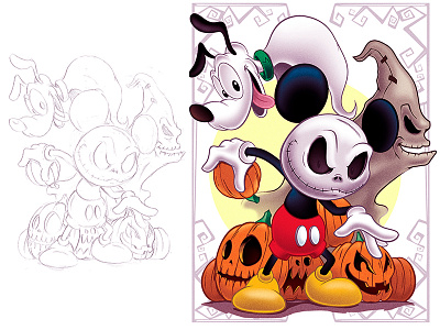 Halloween adobe adobeillustrator cartoon digitalart disney disneyland halloween illustration mickey mouse vector