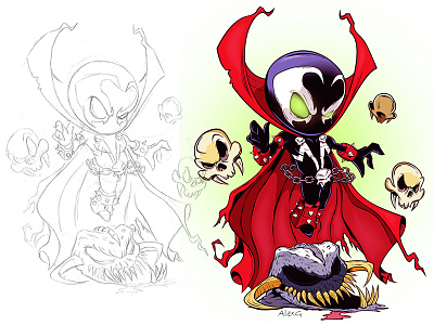 Spawn Chibi adobe adobeillustrator cartoon digitalart illustrator spawn vector