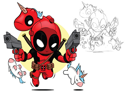 Deadpool adobeillustrator cartoon digitalart illustration marvel vector