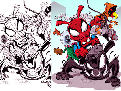 Old School Spider-Ham adobeillustrator cartoon comics digitalart graphic illustration illustrator marvel vector