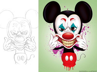 Mickey with a Smile! adobe adobeillustrator cartoon comics digitalart disneyland illustration illustrator mickey mouse