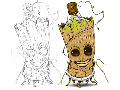 Groot Spray adobe adobeillustrator cartoon design digitalart disney groot illustration illustrator vector