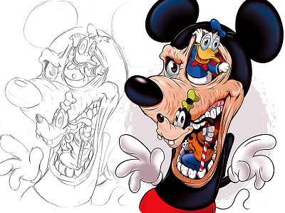 Mickey's Nightmare adobeillustrator cartoon design digitalart disney disneyland graphic illustration illustrator vector
