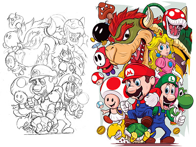 Super Mario adobe adobeillustrator cartoon digitalart graphic illustration illustrator nintendo supermario vector
