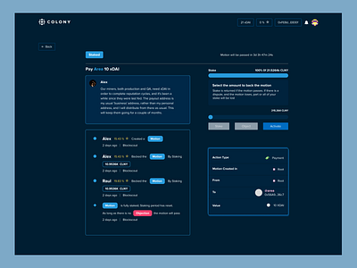 Colony Dapp ui ui design web