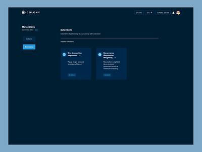 Extension Colony Dapp ui ui design web
