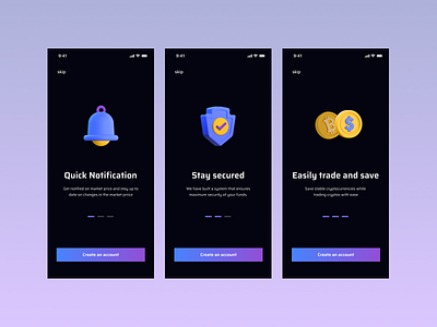 Annex wallet onboarding 3d animation mobile app design ui ui design