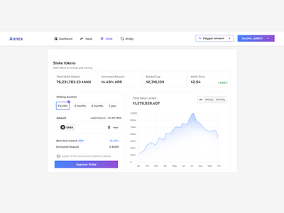 Stake Token Dashboard ui design uiux web