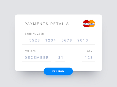 Credit card checkout — DailyUI #1 card checkout credit pay payments ui