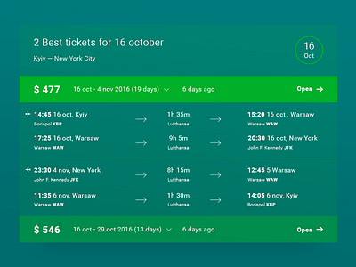 Tickets Calendar — DailyUI #3 flight interface tickets ui