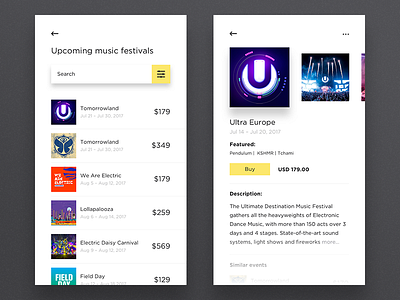 Music App, Events