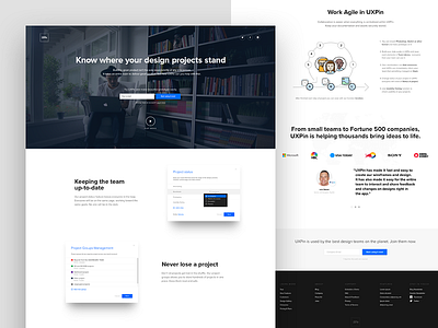 UXPin's Redesigned Dashboard collaboration dashboard landing lp minimal onepage page ui ux uxpin webdesign website