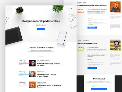 Design Leadership Masterclass collaboration dashboard landing lp minimal onepage page ui ux uxpin webdesign webinar