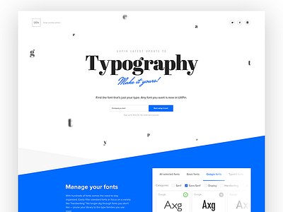 UXPin Typography and Font Management fonts landing lp minimal onepage page typefaces typography ui ux uxpin webdesign