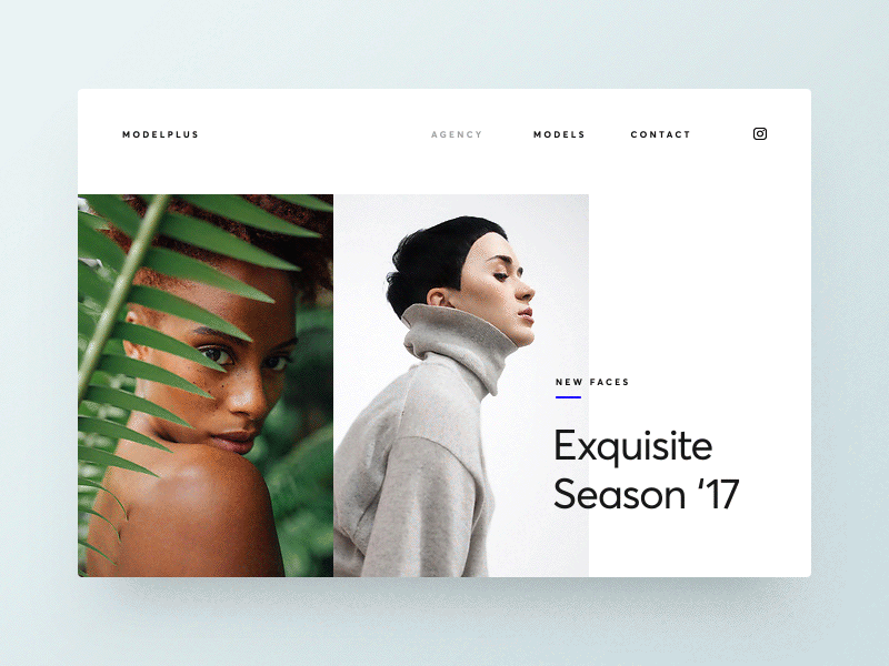 Modeling Agency UI Concept after effects animation clean clear fashion minimal minimalistic motion scandinavian ui ux web
