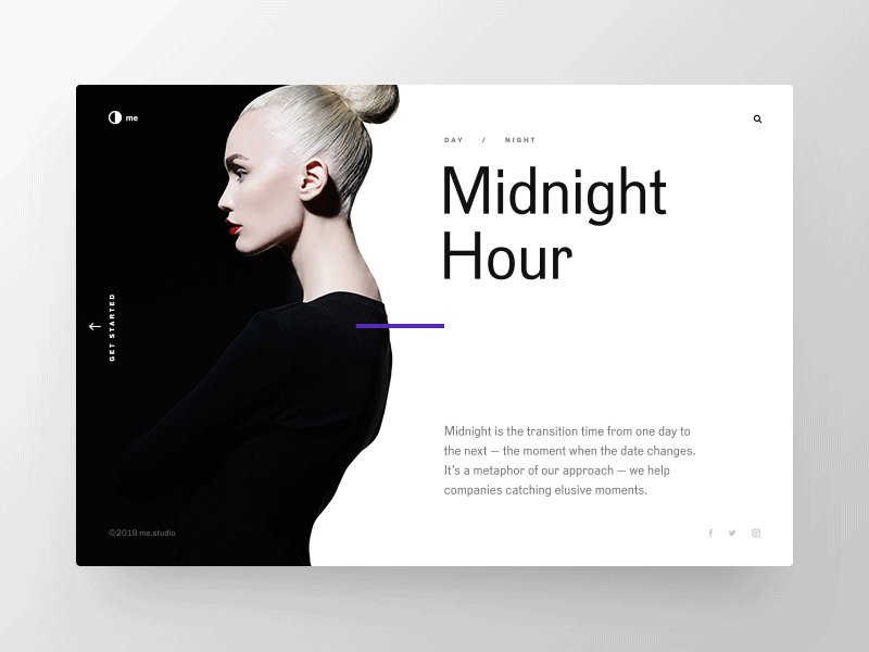 Midnight Hour animation clean clear fashion landingpage minimal minimalistic motion scandinavian ui ux web