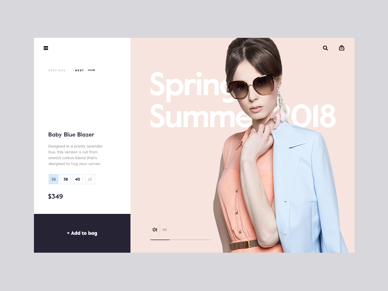 Online Store SS '18 — Product Page animation cart checkout clean e-commerce fashion minimal shop store ui ux web