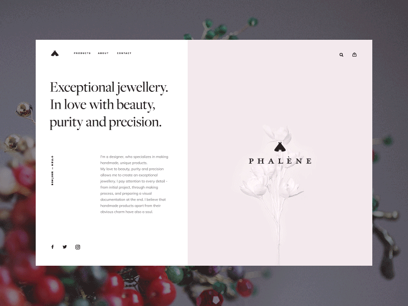 Phalene 💎 cart checkout e-commerce fashion hair jewellery minimal shop store ui ux web