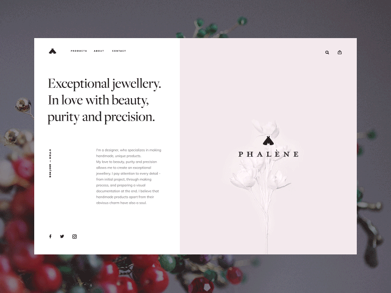 Phalene 💎 cart checkout e commerce fashion hair jewellery minimal shop store ui ux web