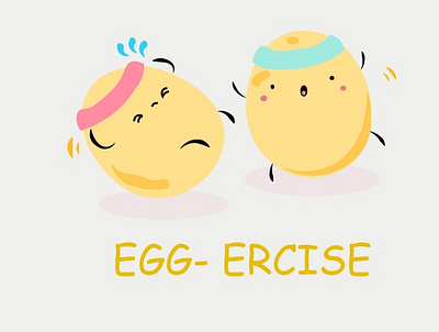 EGG ERCISE drawing egg illustration yellow