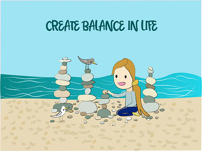 Create Balance in Life- Calm balance beach calm happy nature stones