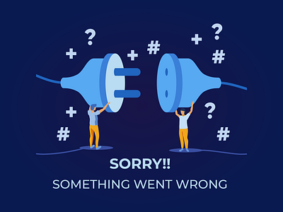 Daily UI- 008 (404 Error) 404 blue error illustration plugs vector