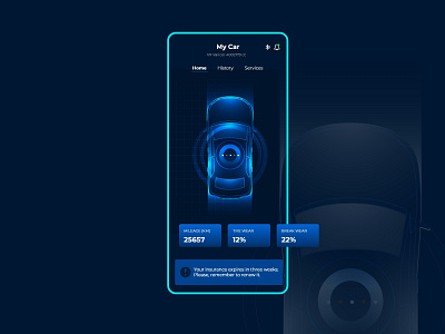Daily UI- 034 (Car Interface) blue car dashboard car interface dailyui dailyuichallenge dashboard illustration