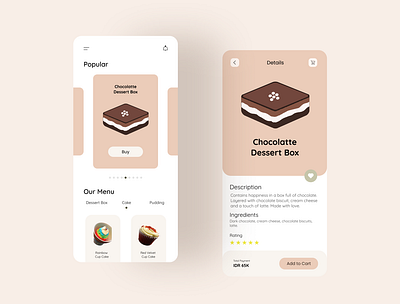 Dessert App app dessert ecommerce food illustration ui ui ux ui design