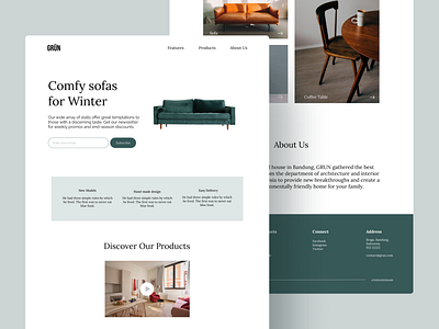 Product Landing Page - Furniture front end furniture hero section landing page ui ui web uidesign web