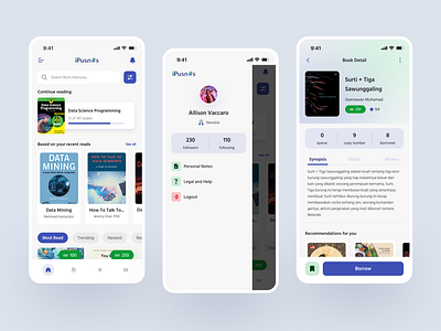 iPusnas Revamp - Online Library Mobile App app book design ipusnas library mobile perpusnas redesign revamp ui uidesign uiux