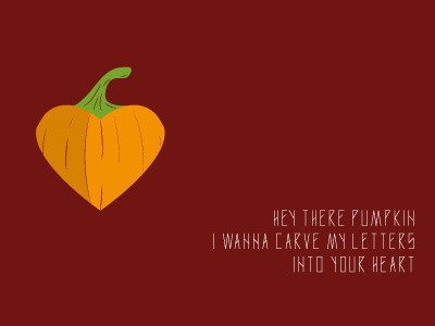 Halloween Pumpkin cards carve halloween heart letters pick up lines postcards pumpkin romantic treat trick typography