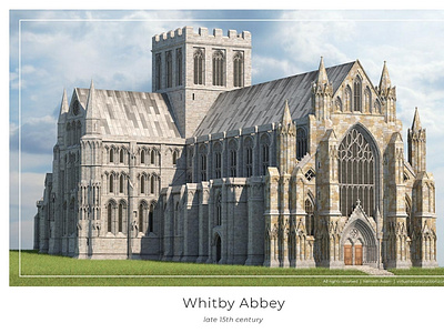 Whitby Abbey virtual reconstruction poster 3d art virtual reconstruction