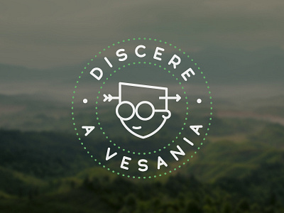 Discere A Vesania badge education latin learning logo madness