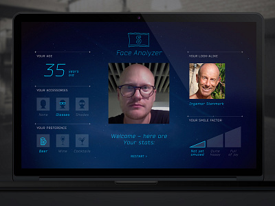 Face Analyzer chart graph infographics sci fi stats ui web