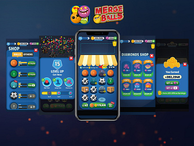 Merge Balls Game design game game app icon app illustration logo typography ui ux