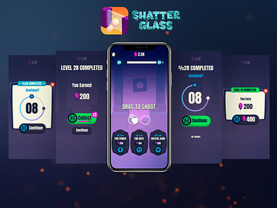 Shatter Glass UI design game icon illustration logo ui ux vector
