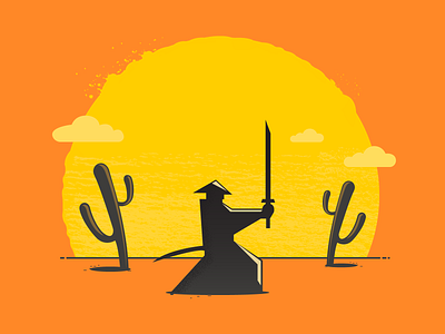 Samurai illustration mexico samurai sun vector