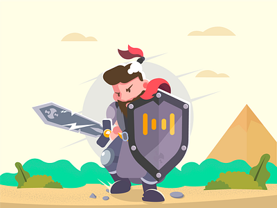 Knight character game illustration knight vector