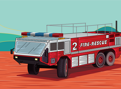 Ai fire truck design illustration ui vector