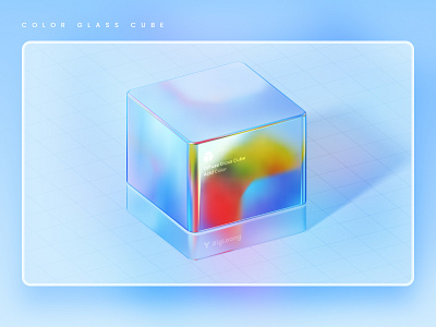 Color Glass Cube 3d 几何立方体 渐变 界面 科技 立方体 迷彩 酸性设计