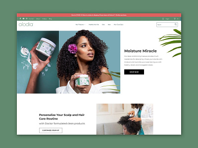 Alodia Homepage Redesign brand clean design homepage shopify ui ux web website design