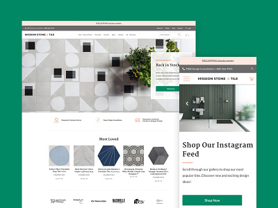 Mission Tile branding clean design shopify ui ux web website website design