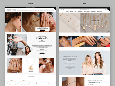 Zoë Chicco Homepage Redesign brand design shopify ui ux website design