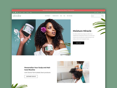 Alodia Hair Care Homepage Redesign