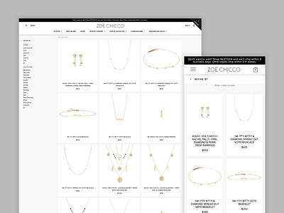 Zoë Chicco Collection Page design shopify ui ux website design