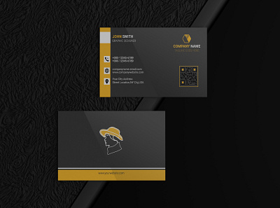 Business card athor black brand brand identity business business card corporate cover design illustrator image logo meeting mockup new photoshop simple unique visitingcard yellow