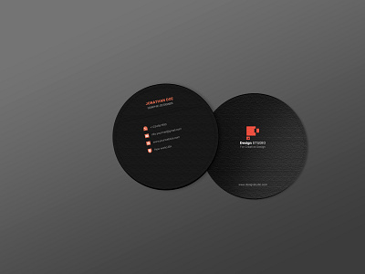 Circle Business Card black brand identity business corporate cover design image logo mockup mordern new print design red round business card simple